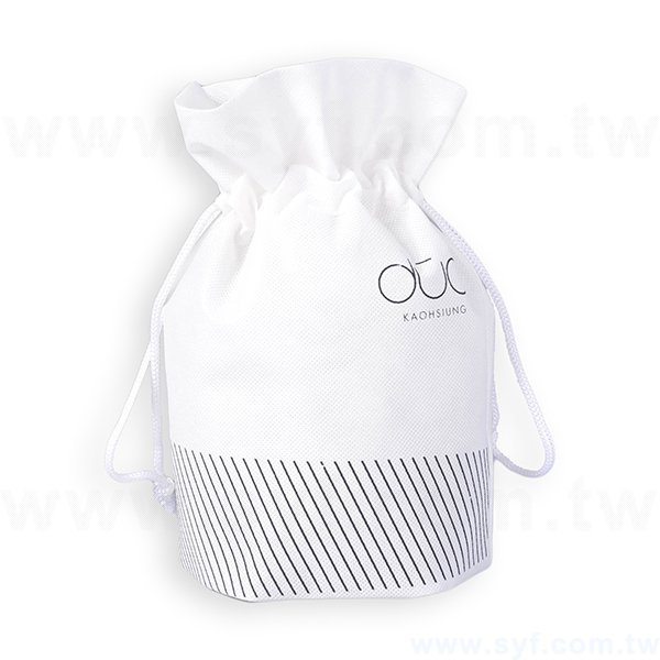 不織布束口袋-厚度80G-尺寸W21*H25*D11.5-單色單面-可客製化印刷LOGO_0